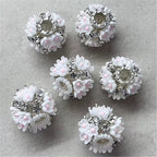 19mm Crowned Flower & Rhinestone Beads