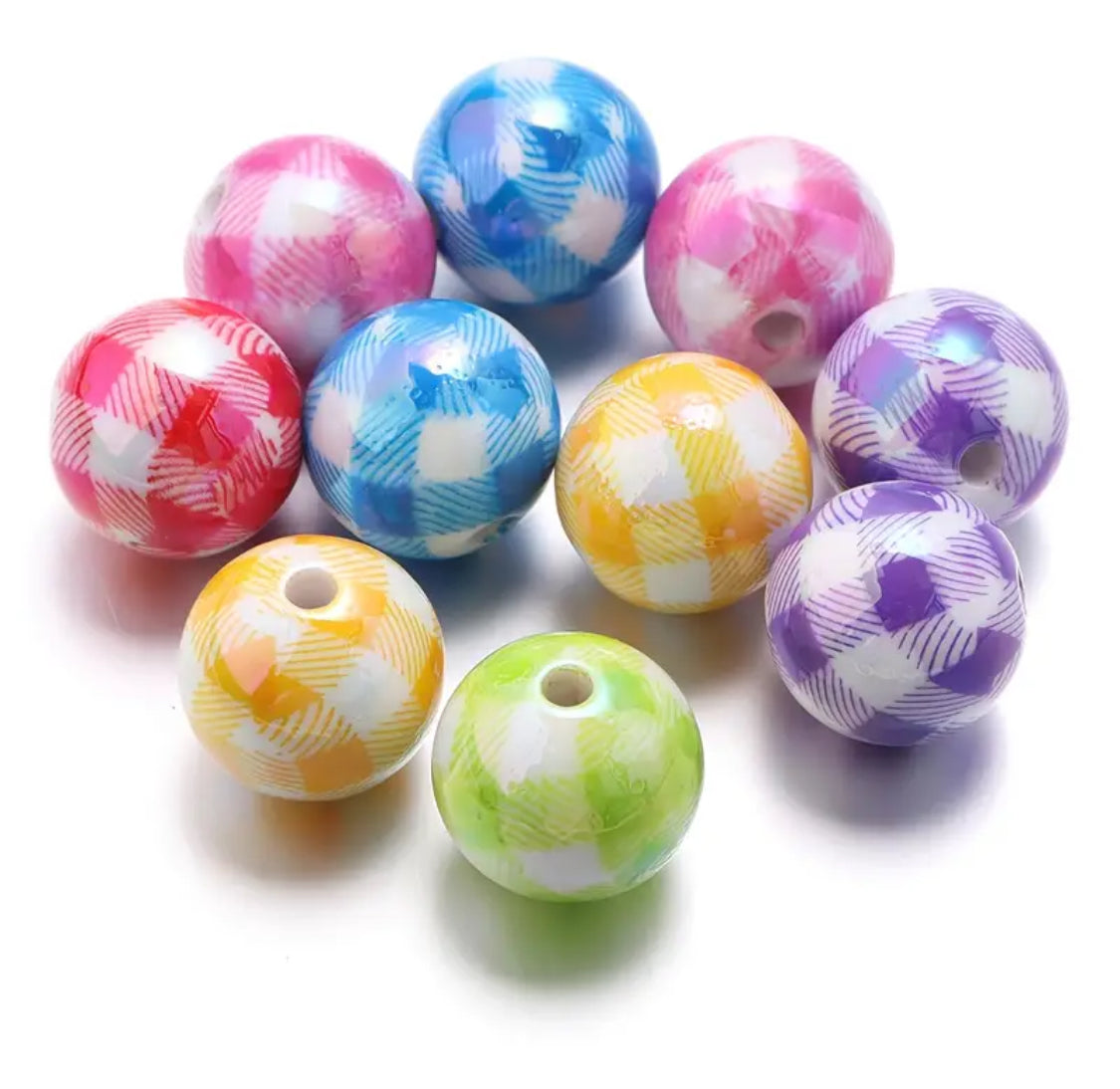 16mm Gingham Beads Mix-H22