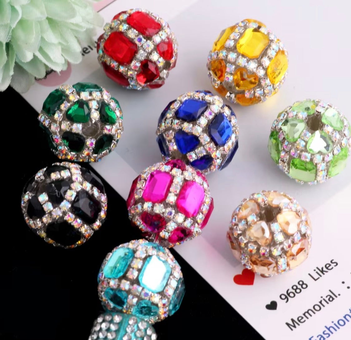 18mm Square and Hearts Rhinestone Beads (5pcs)-Y3 Main image