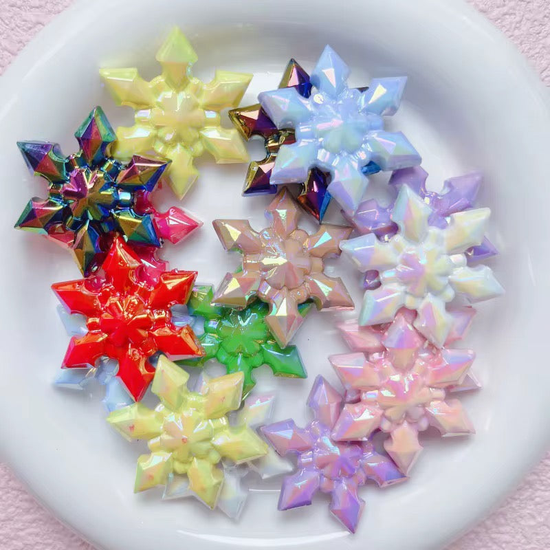 36mm Snowflake Beads Mix (10Pcs)