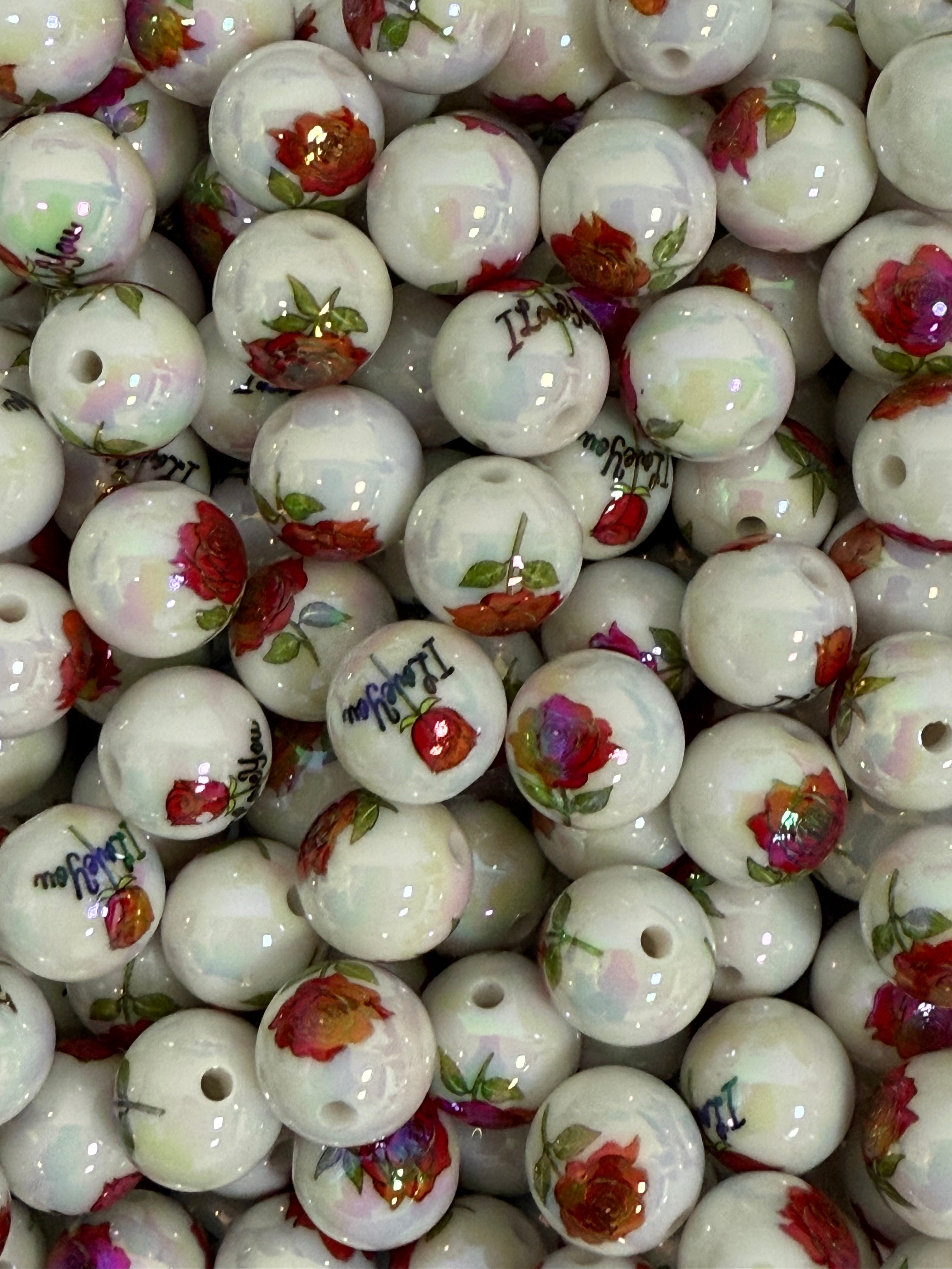 16mm I Love You Roses AB Beads Mix-C12 Secondary image