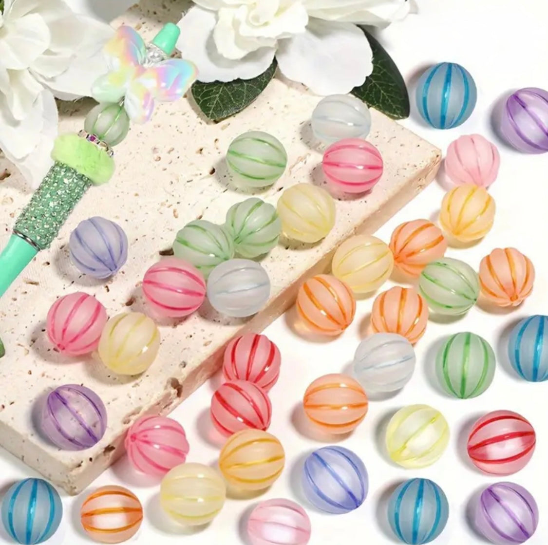 16mmmm Frosted Pumpking Beads Brights Mix Main image