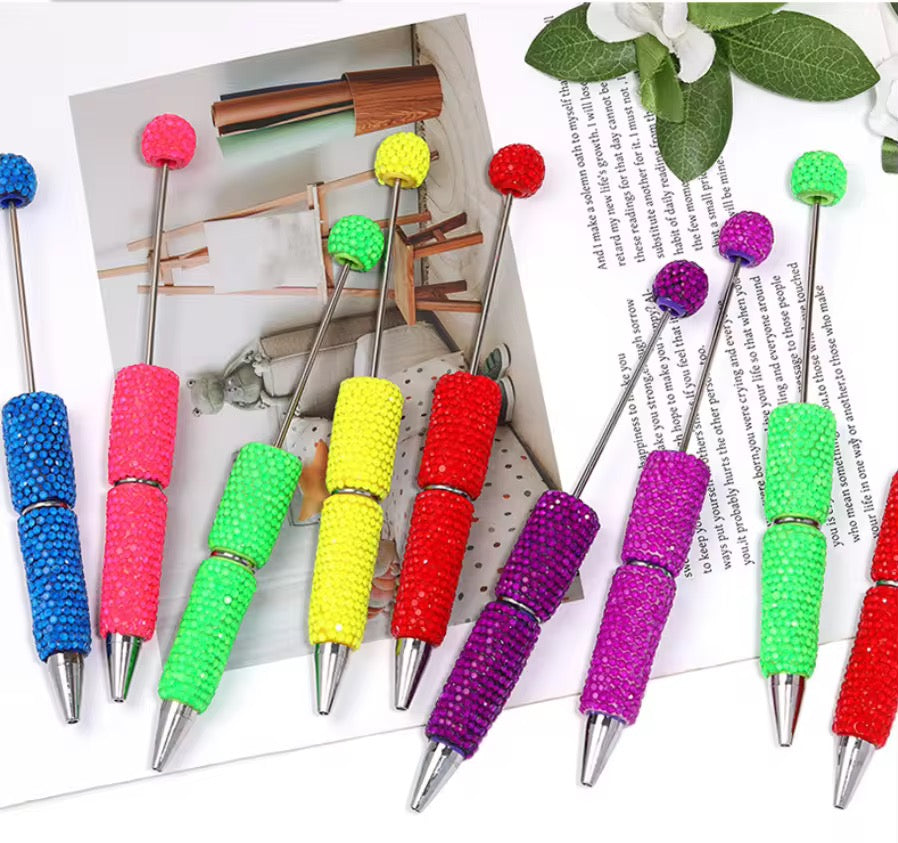 Clay Rhinestone Bright Colored Beadable Pens