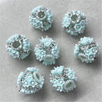 19mm Crowned Flower & Rhinestone Beads