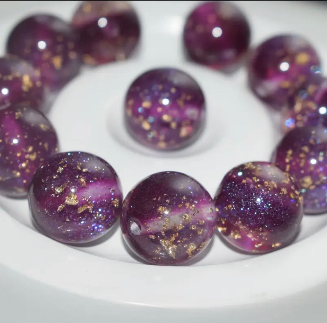 16mm Shimmer Gold Foil Beads (Mix and Single Colors)