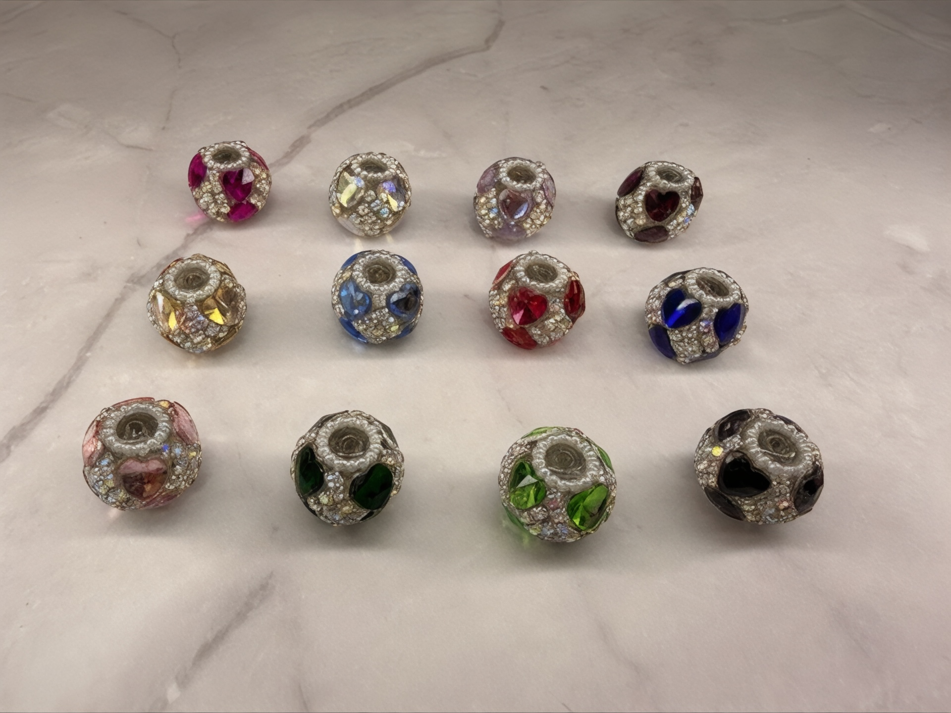 18mm Luxury Rhinestone and Crystal Heart Beads-🎡