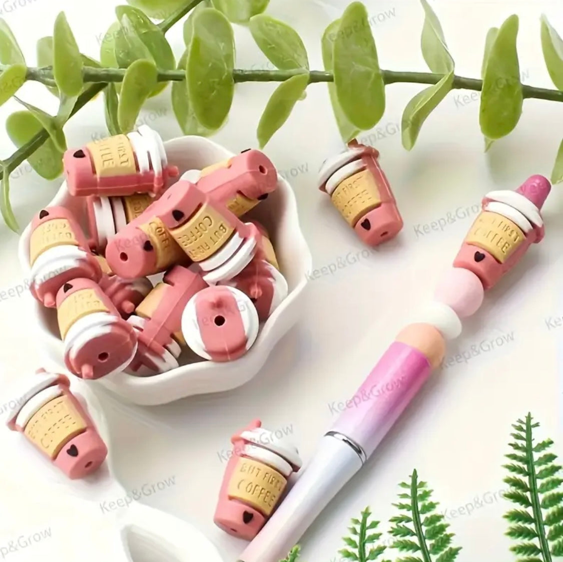 3D Coffee Focal Beads Main image