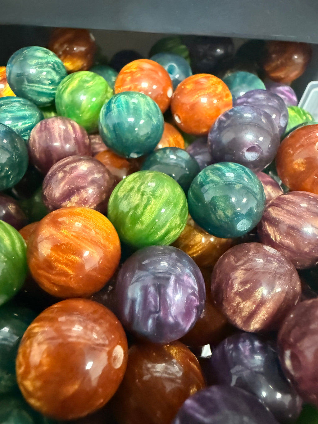 16mm Resin Swirl Autumn Colors Mix-G7