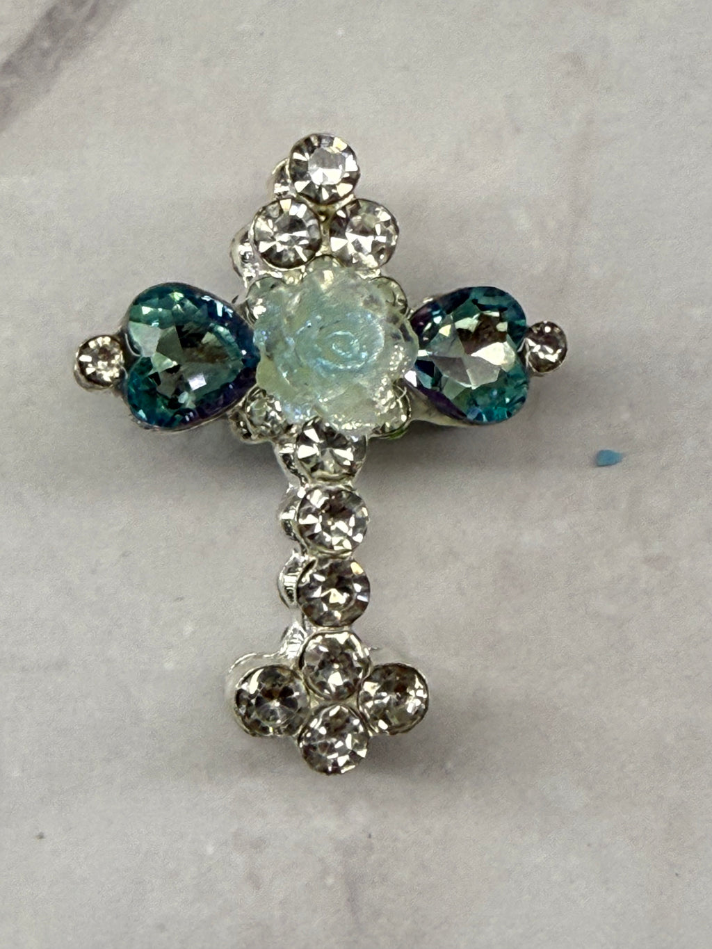 Metal Alloy Cross Rhinestone Beads