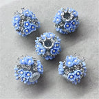 19mm Crowned Flower & Rhinestone Beads