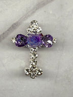 Metal Alloy Cross Rhinestone Beads