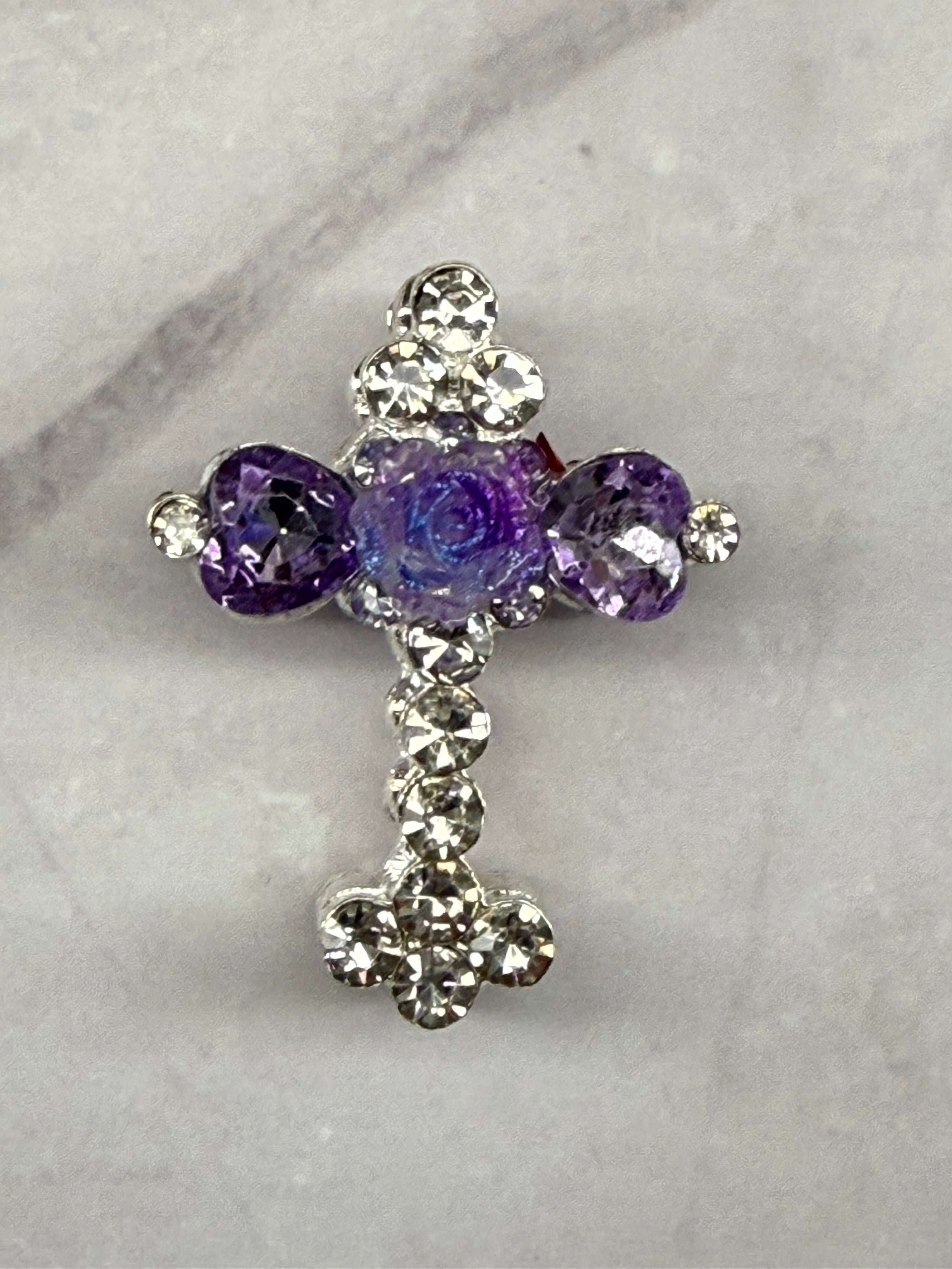 Metal Alloy Cross Rhinestone Beads