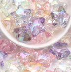 19mm Clear Colors Faceted Stars Mix-D20