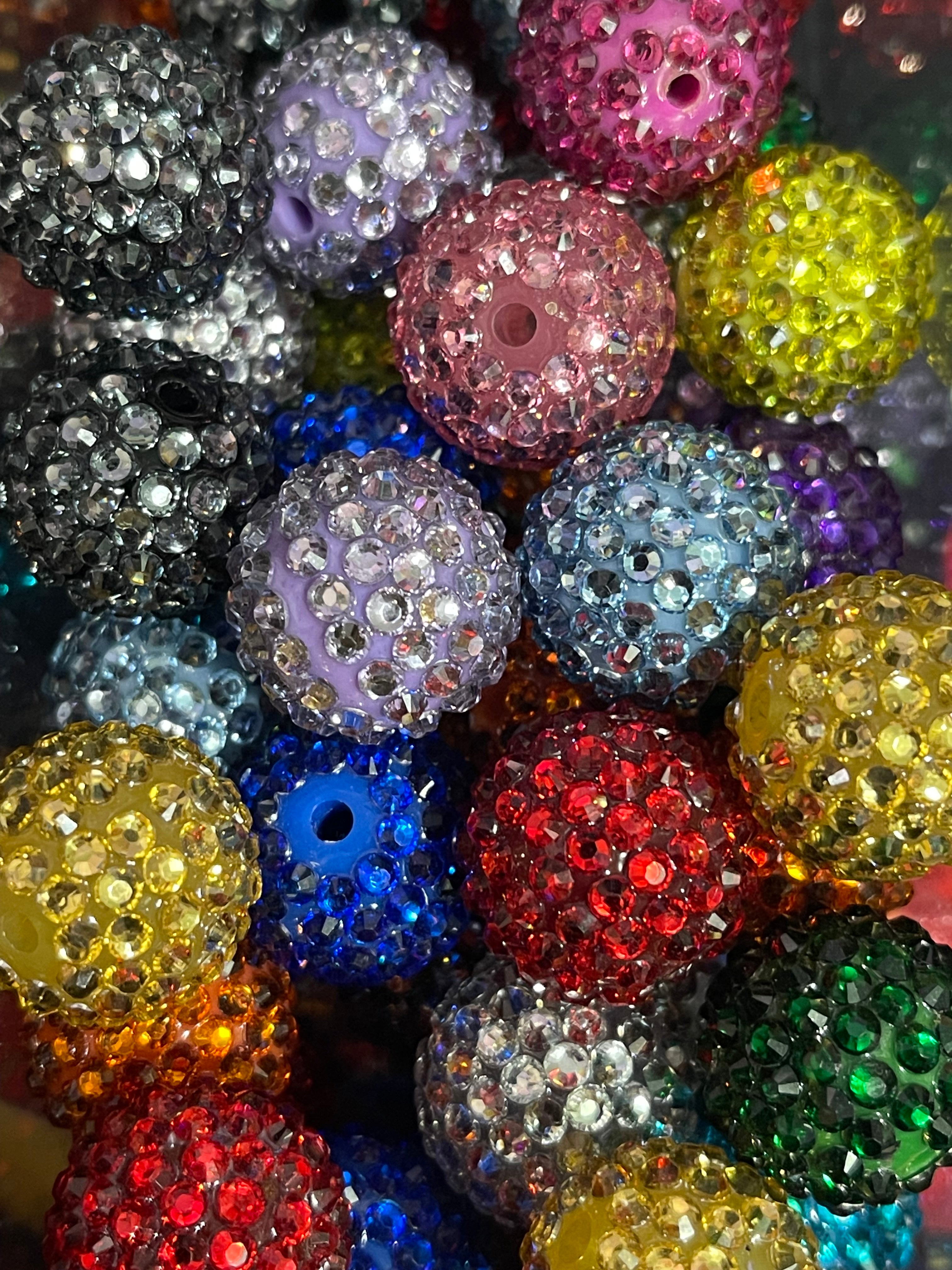 20mm Rhinestone Beads Mix (10pcs) Main image