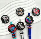 Rock and Roll Skull Flat Beads-GG10