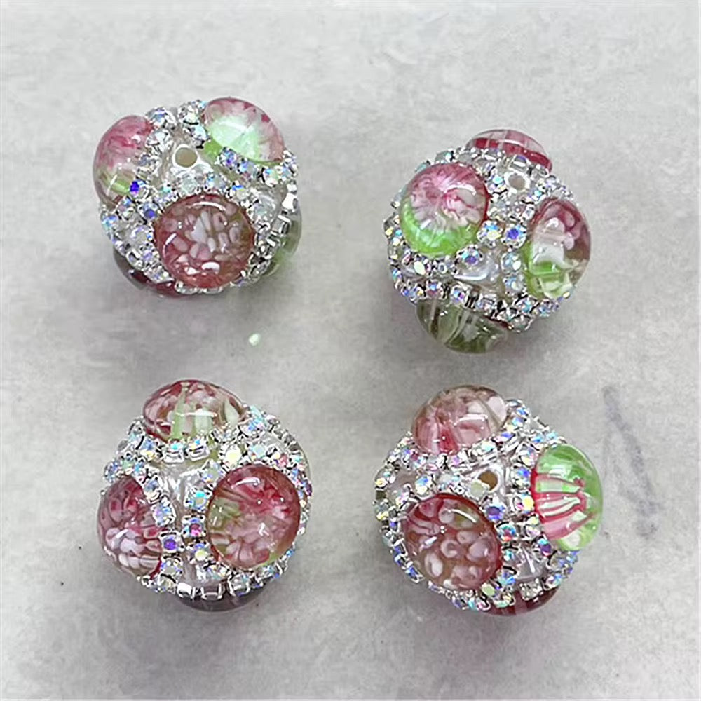 21mm Rhinestone w Gradient Cristal Beads