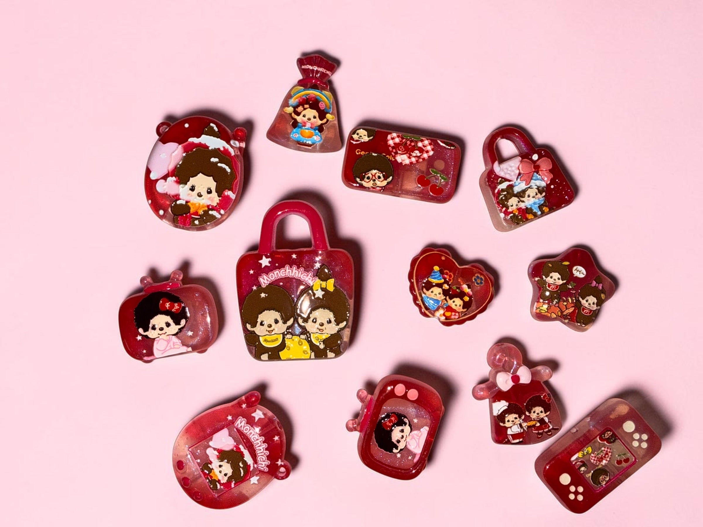 Monchichi Acrylic Shaped Beads-CC9
