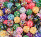 16mm Clear w Confetti Glitter Beads Mix-J2
