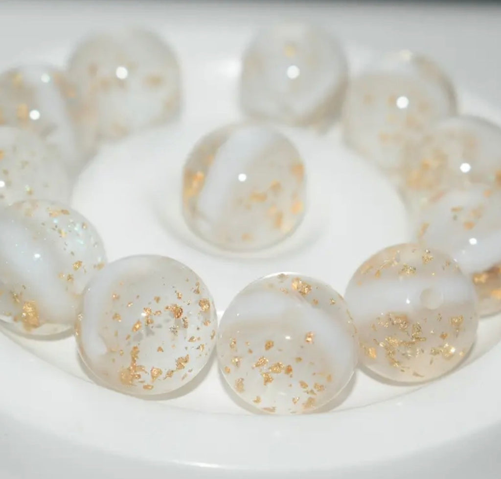 16mm Shimmer Gold Foil Beads (Mix and Single Colors)
