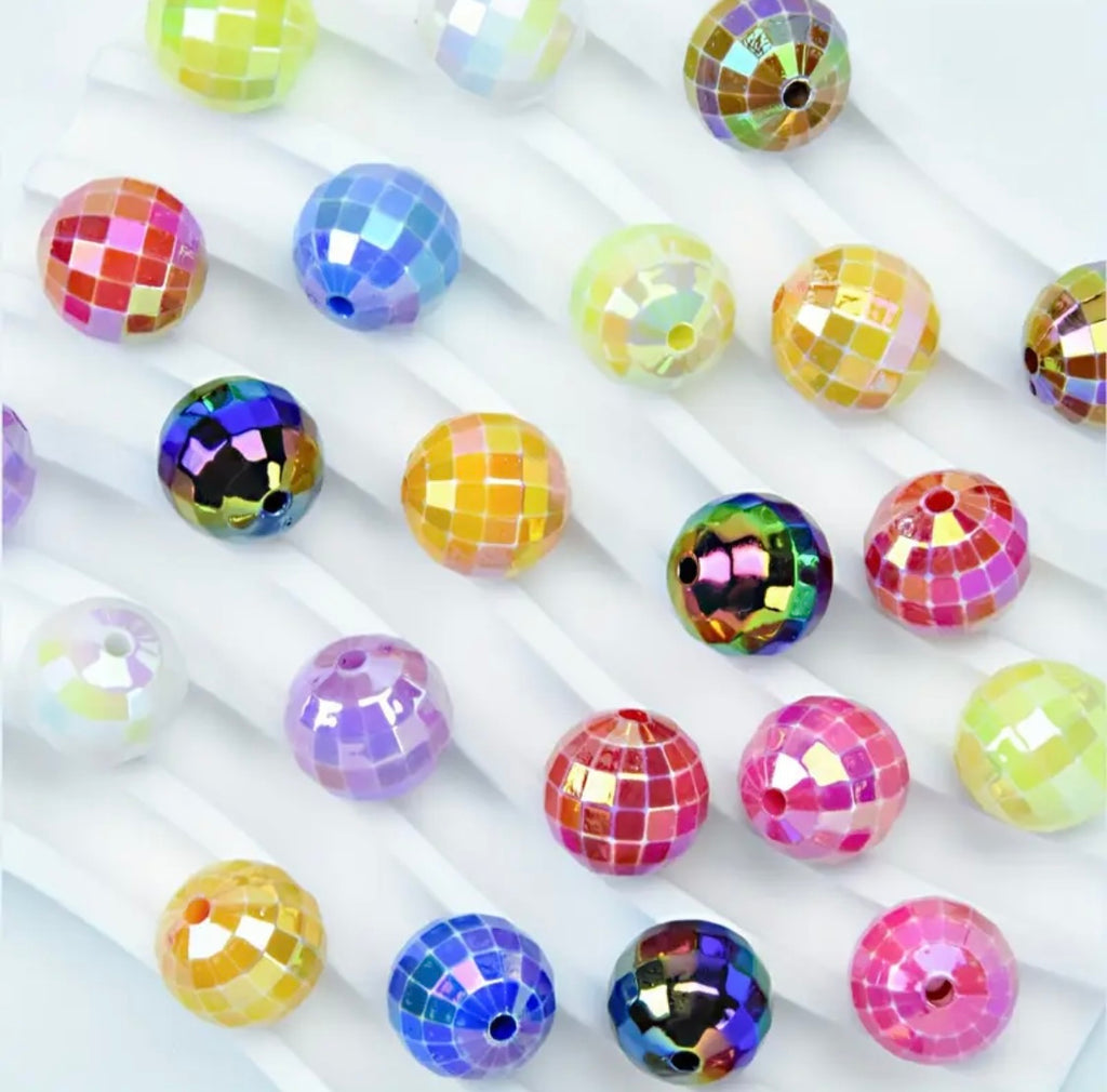 16mm Solid Color Disco Beads Mix-I7