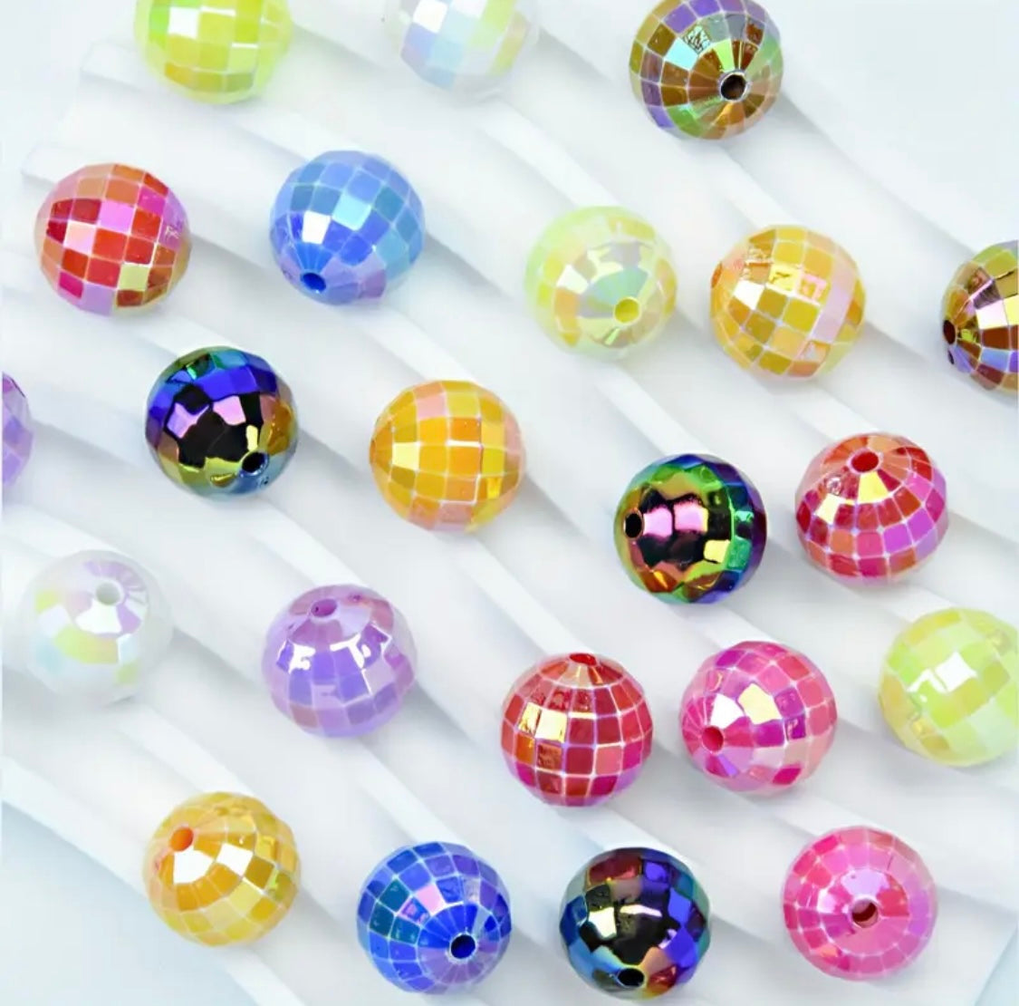 16mm Solid Color Disco Beads Mix-I7
