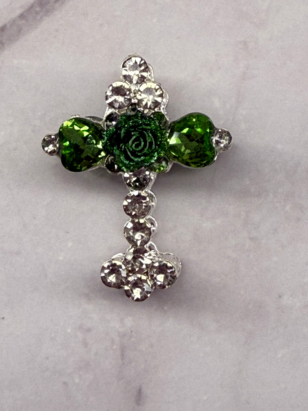 Metal Alloy Cross Rhinestone Beads
