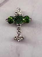 Metal Alloy Cross Rhinestone Beads