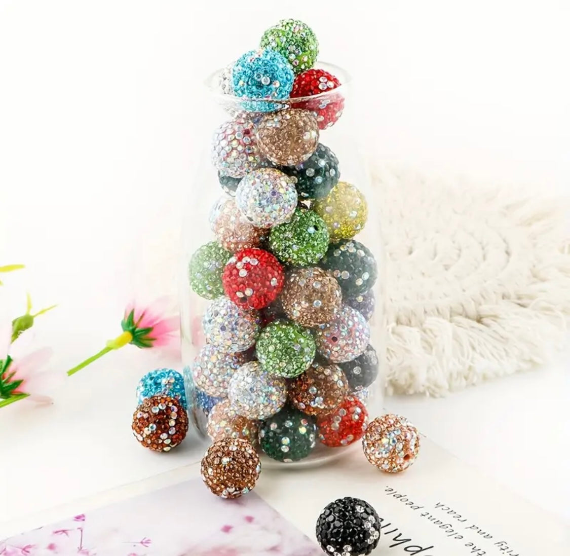 15mm Clay Rhinestone Beads Mix(5pcs)-T17 Main image