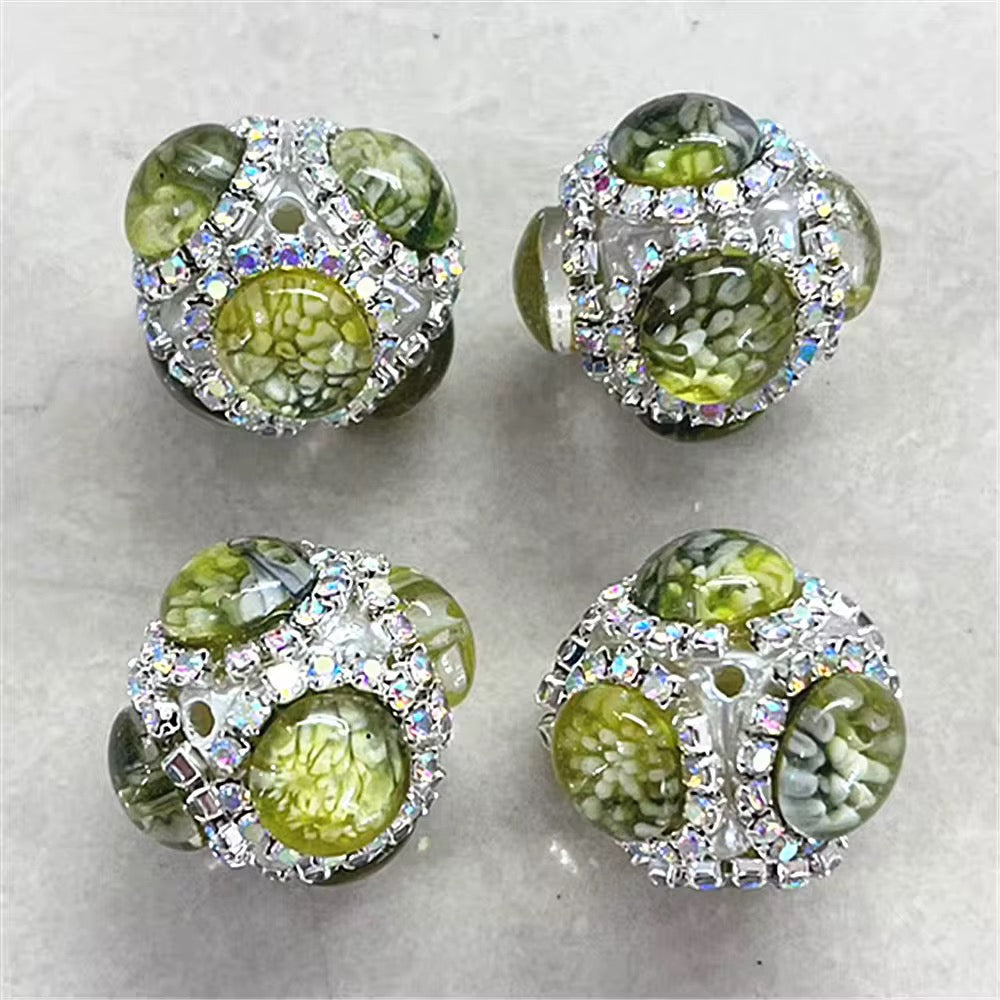 21mm Rhinestone w Gradient Cristal Beads