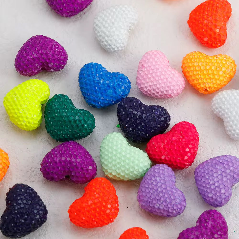 20mm Clear Cristal Rhinestone Heart Beads (5pcs)-U9 Main image