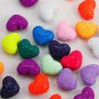 20mm Clear Cristal Rhinestone Heart Beads (5pcs)-U9