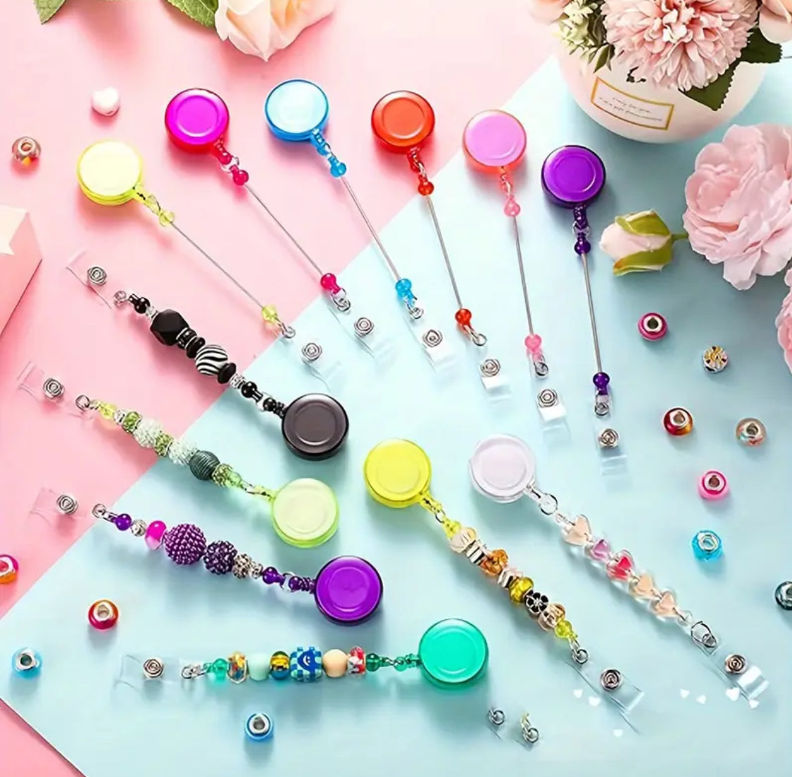 Beadable Badge Reel (Clear Colors) Main image