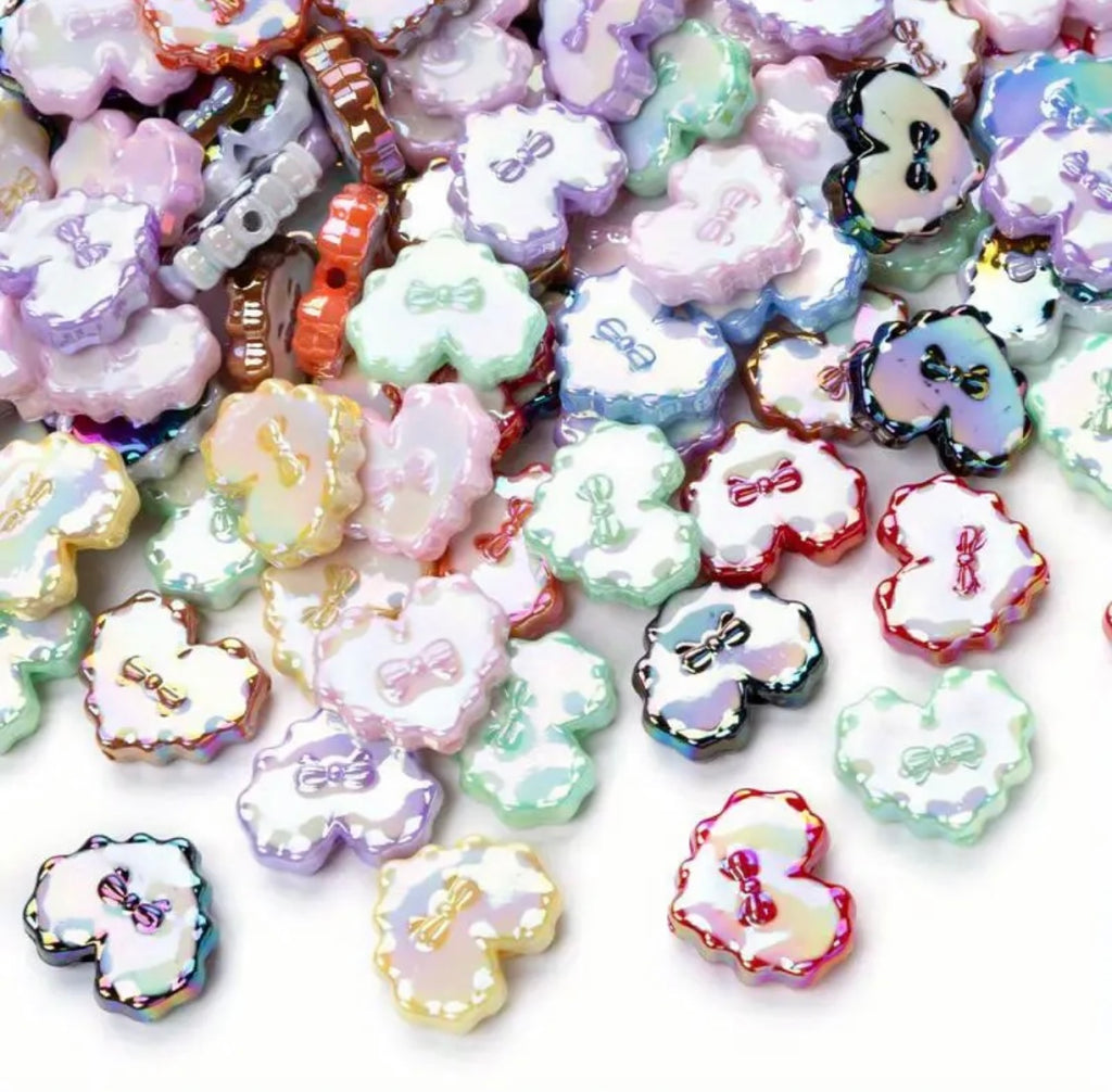 Wavy Heart Beads Mix-X7