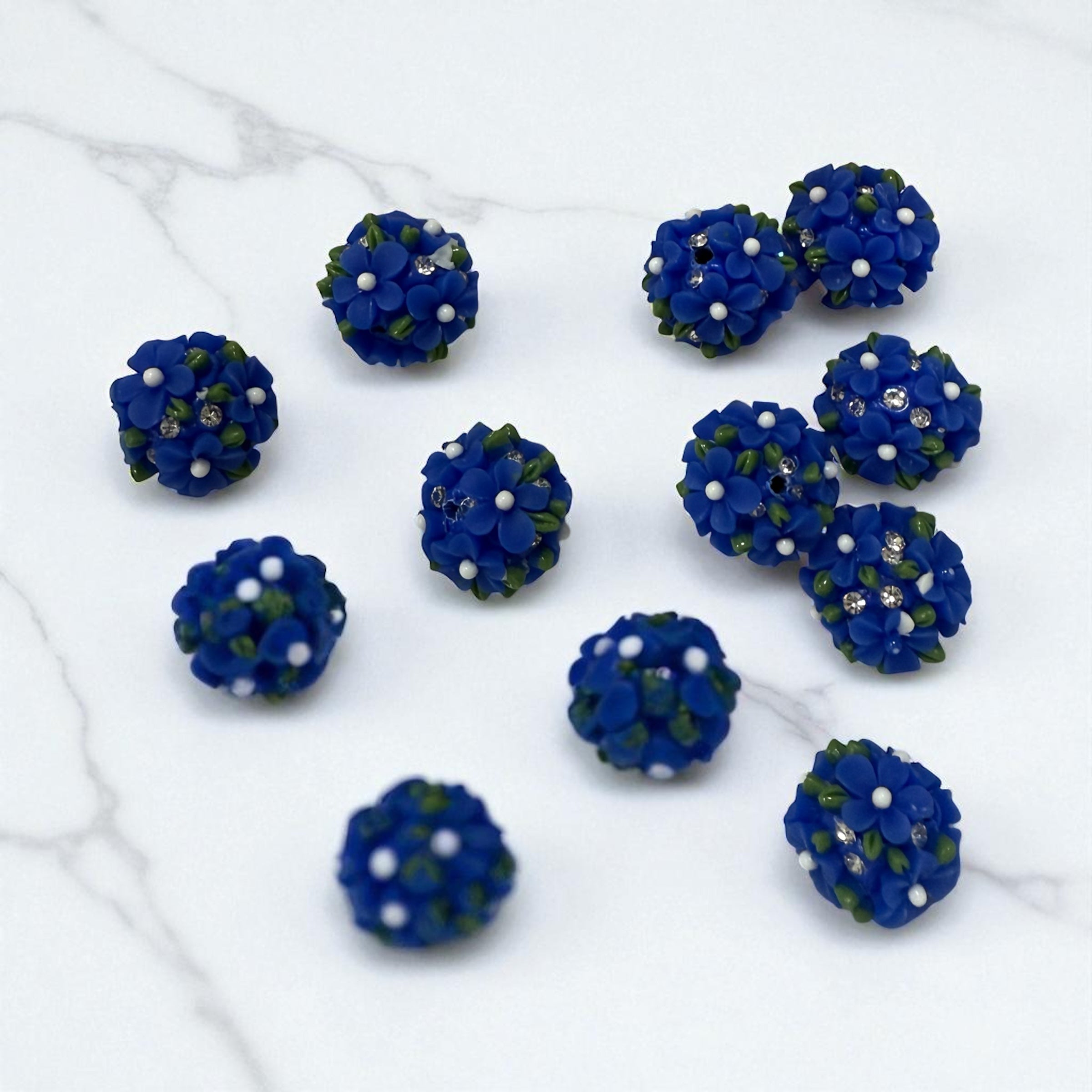 18mm Fancy Clay Daisy and Stone Beads (Brights)