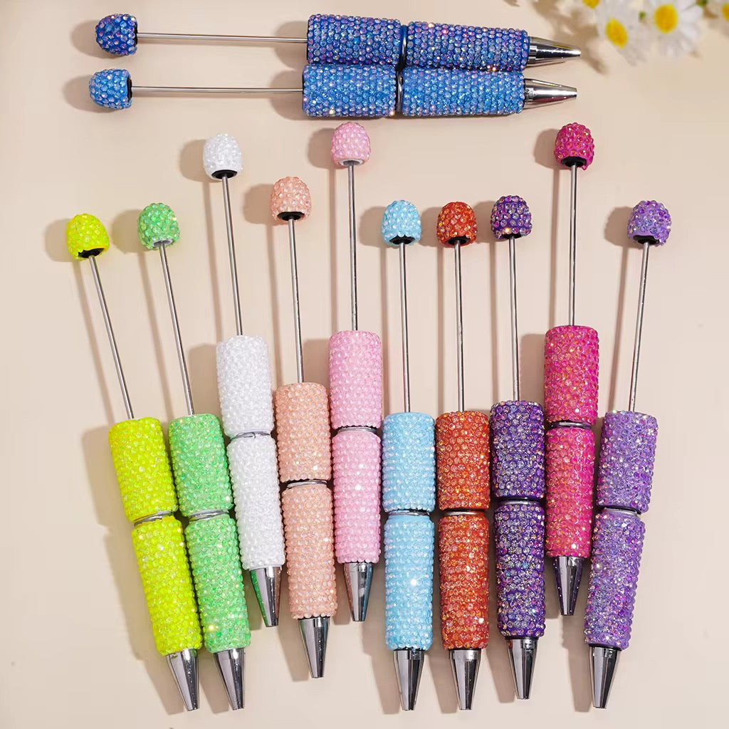 Clear Shinny Rhinestone Clay  Beadable Pens