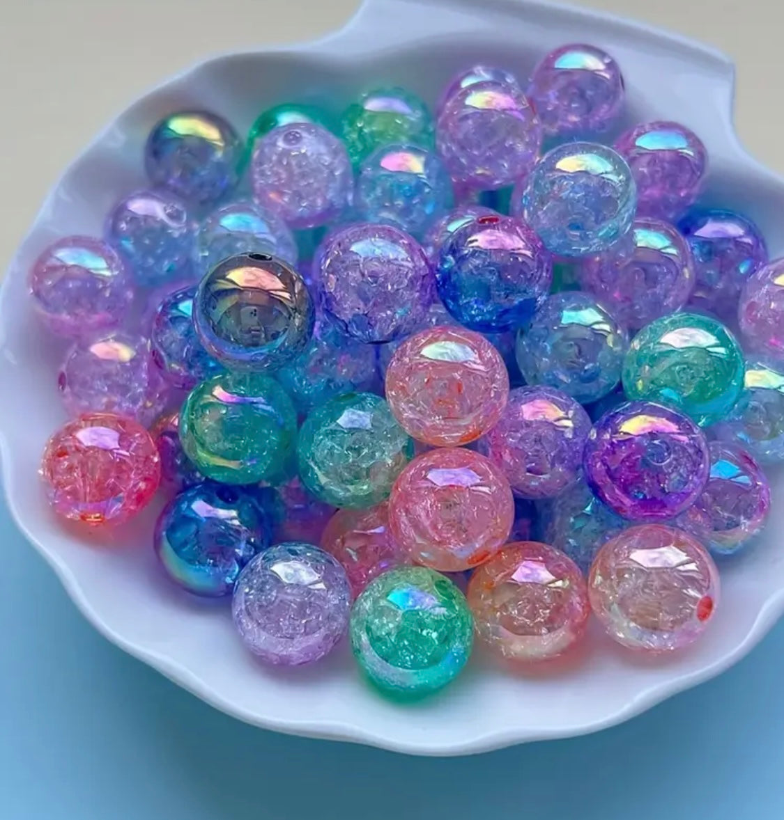 16mm Cracked Ombre Beads Mermaid Mix-🎡 Main image