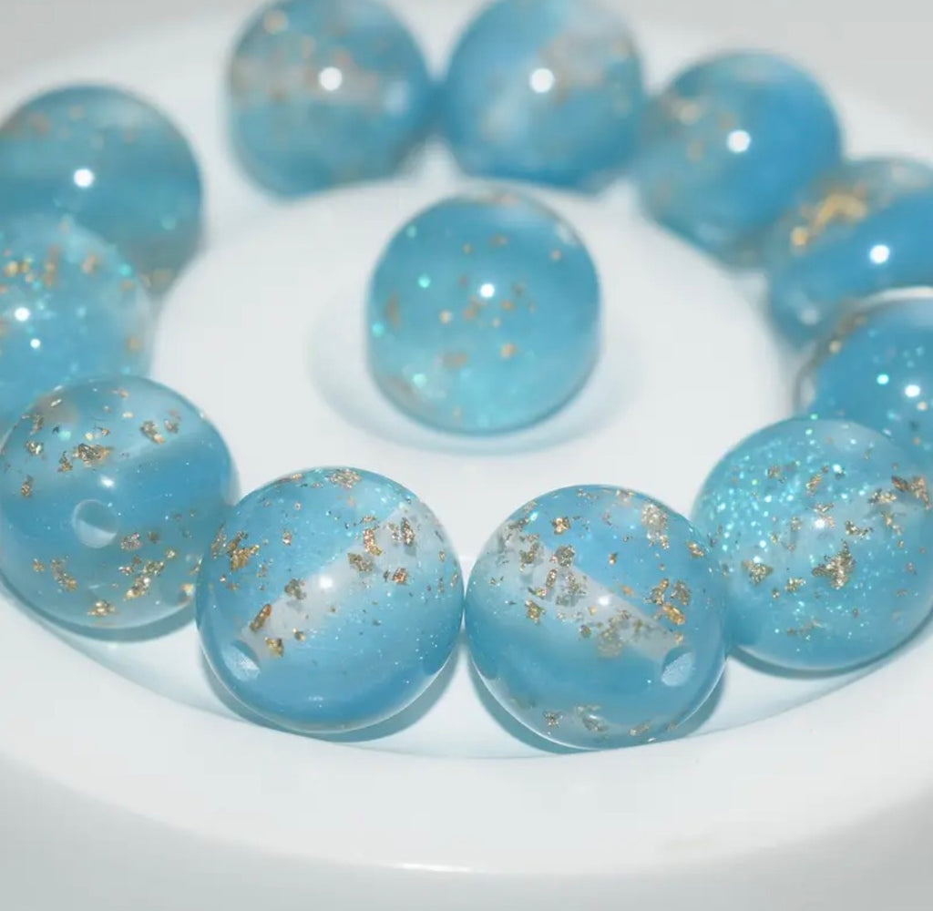 16mm Shimmer Gold Foil Beads (Mix and Single Colors)