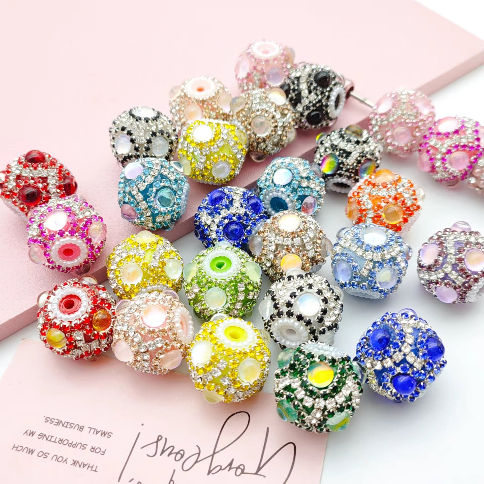 20mm Rhinestone and Round Crystals Fancy Bead (5pcs)