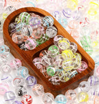 16mm Clear Beads with Painted Swirl Mix-B20
