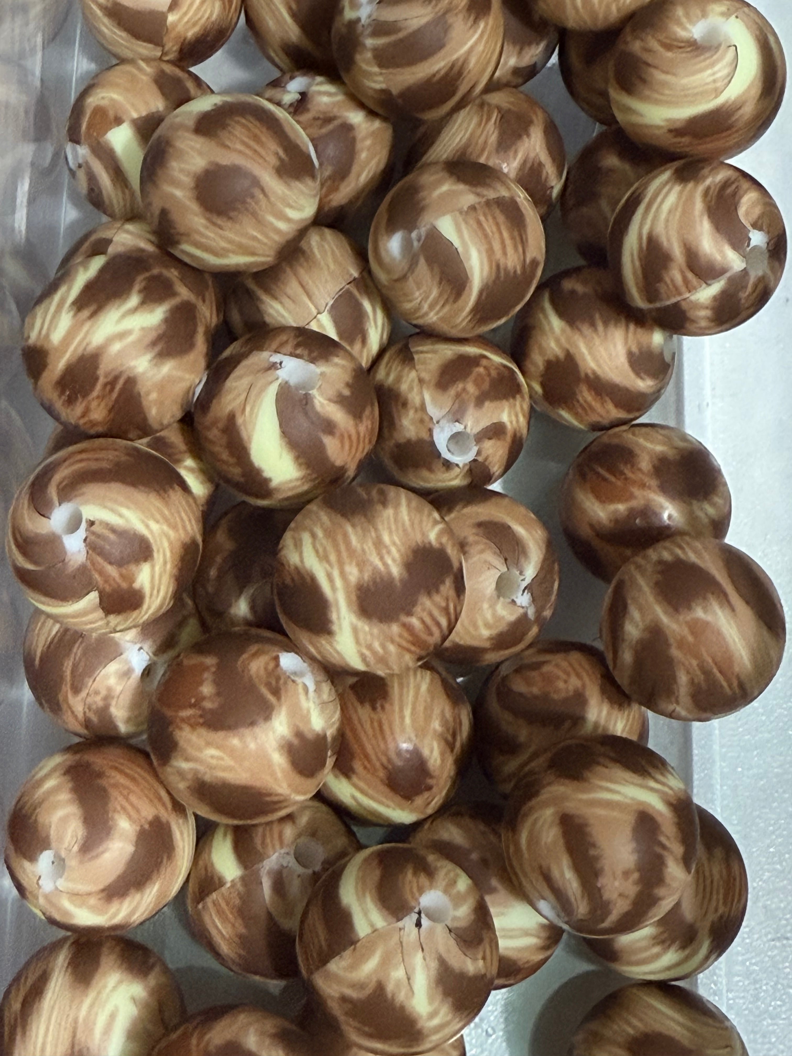 15mm Patterned Silicone Beads