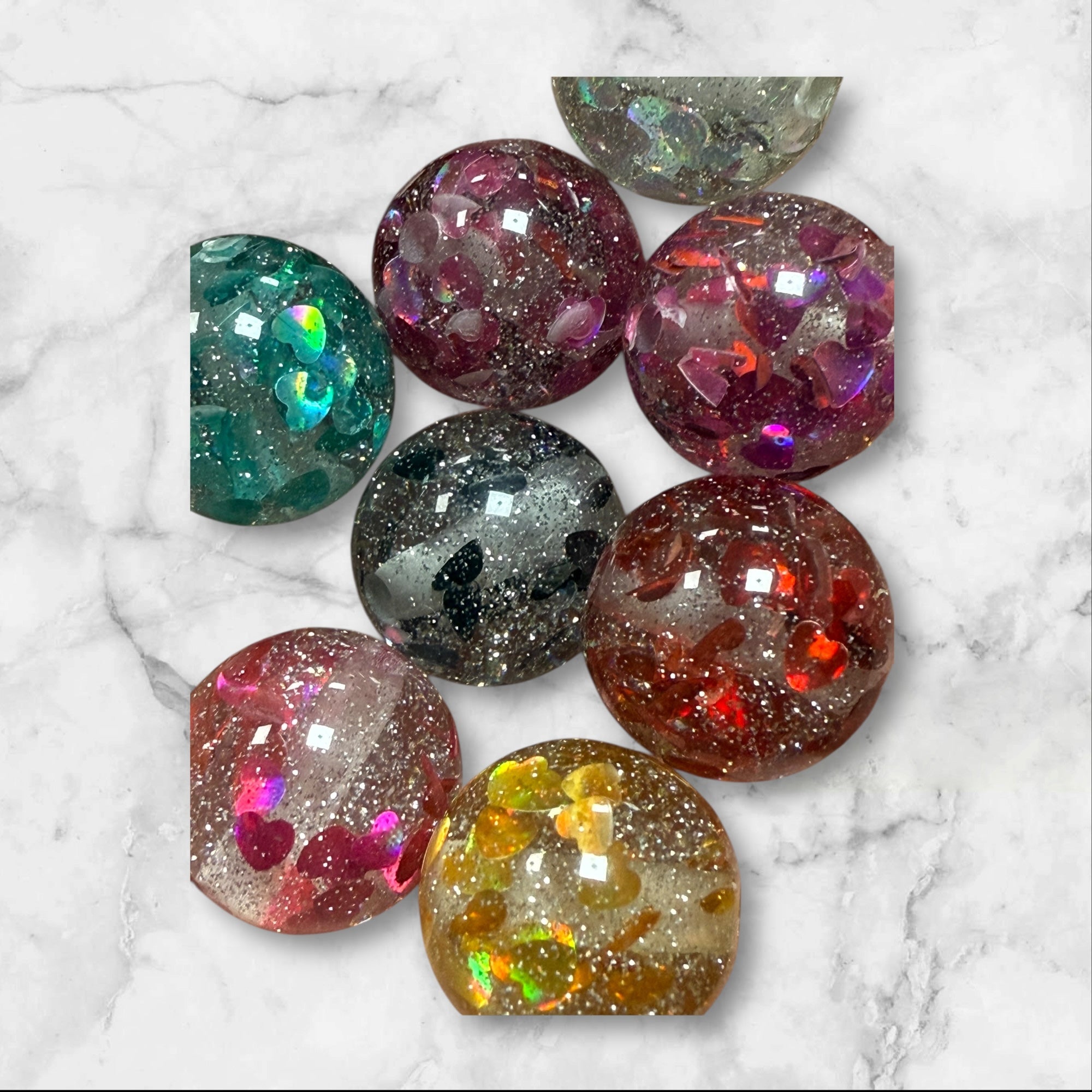 16mm High Glitter With Glitter Hearts Bead Mix-G16 Secondary image