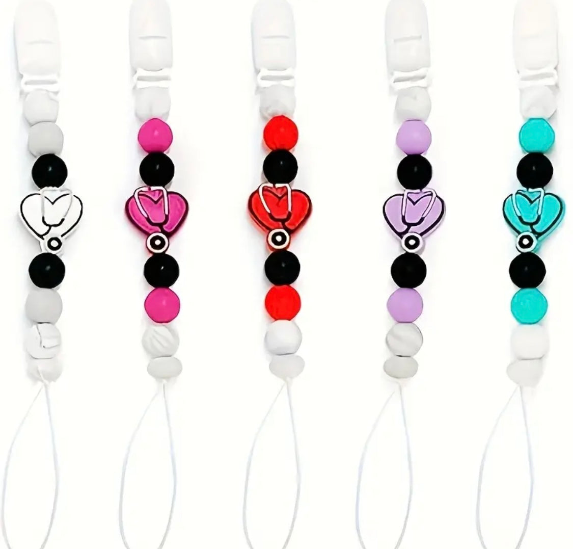 Heart-Shaped Stethoscope Silicone Focal Beads