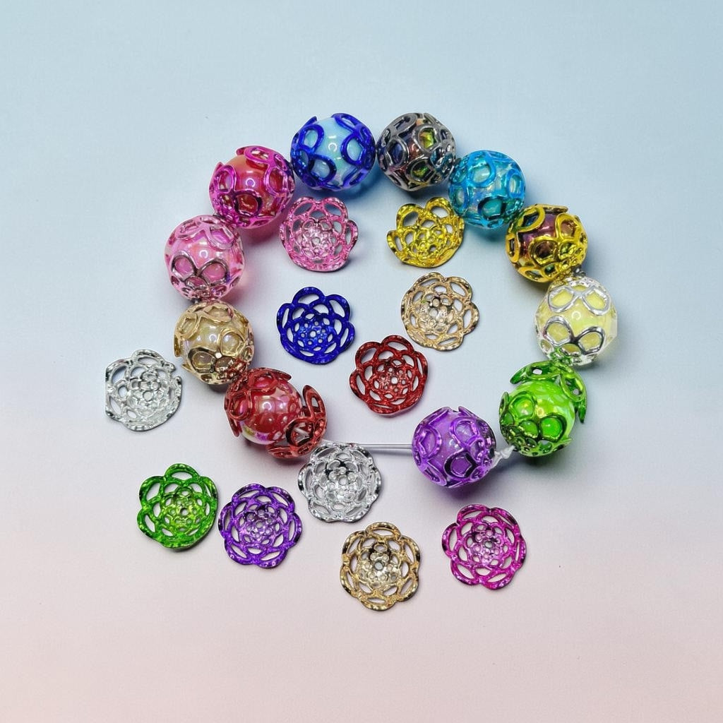 16mm Metalic Flower Bead Cage Main image