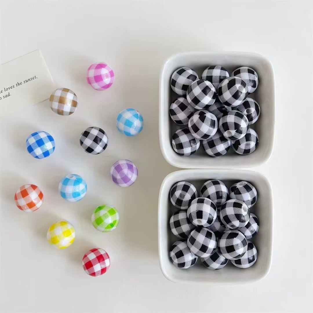 16mm Gingham Beads Mix-H22