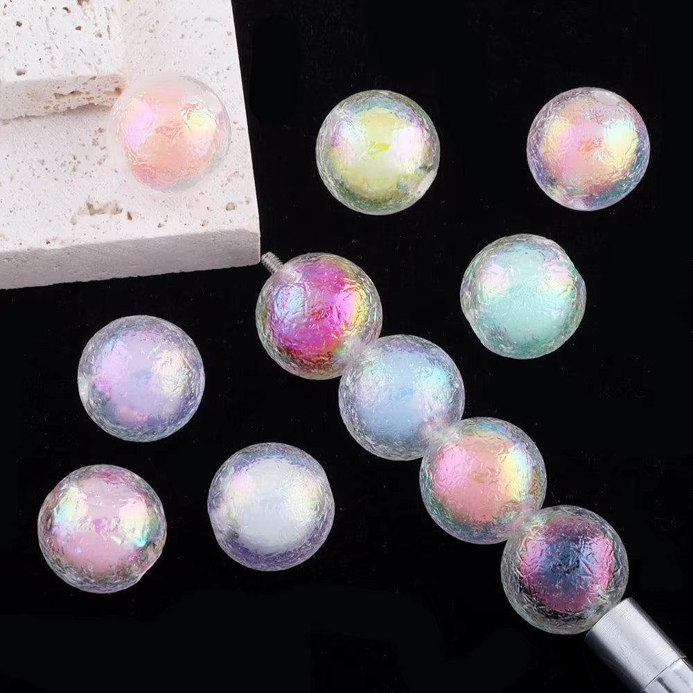 16mm Rough Face Double Layered Autora Beads Mix-N19