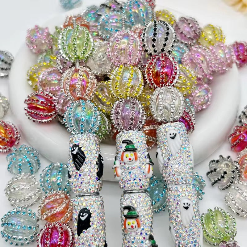 18mm Clear Rhinestone Beads (5pcs)-S9