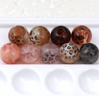 16mm Animal Print Wide Hole Neutral Colors Mix-Y10