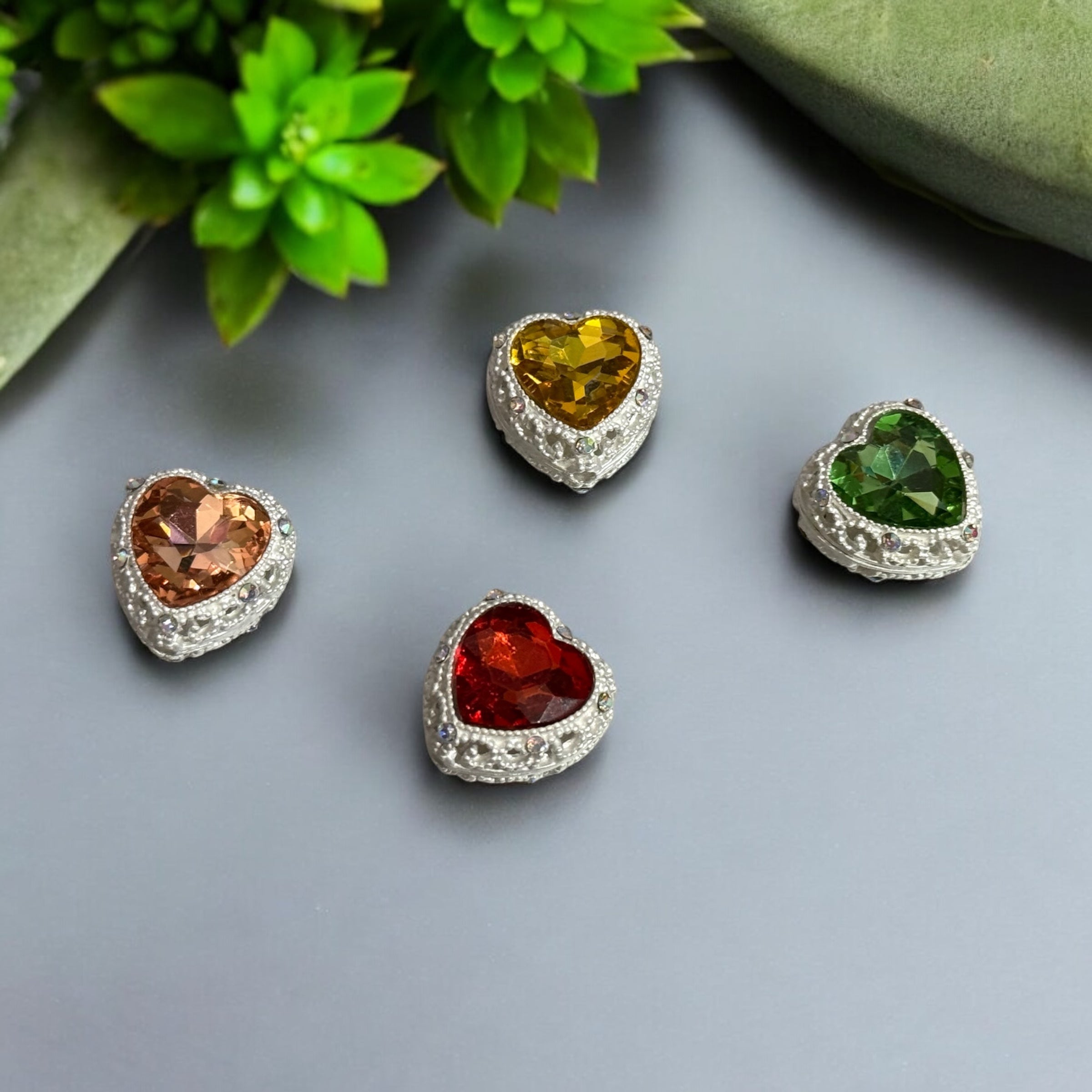 Rhinestone Metal Heart
