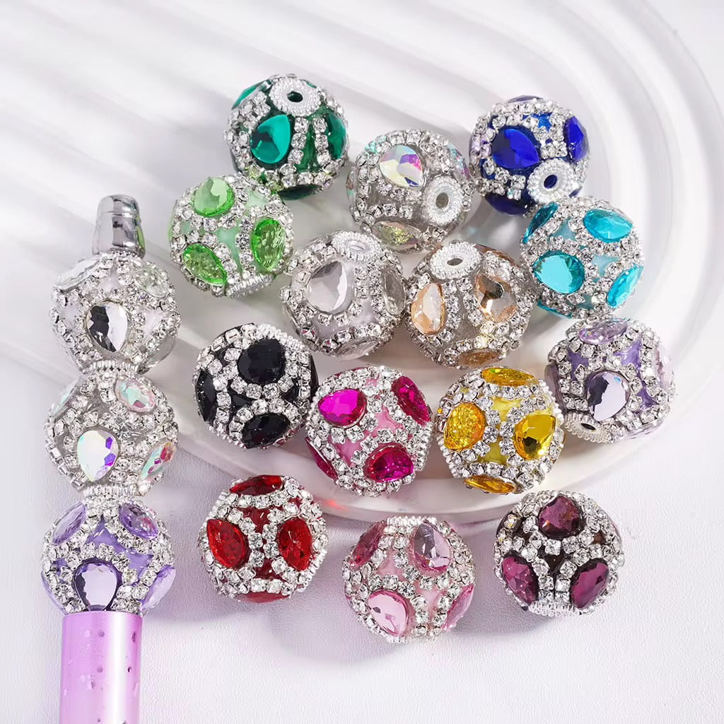 18mm Faceted Teardrop Crystal and Fancy Rhinestone Beads (5pcs) Main image