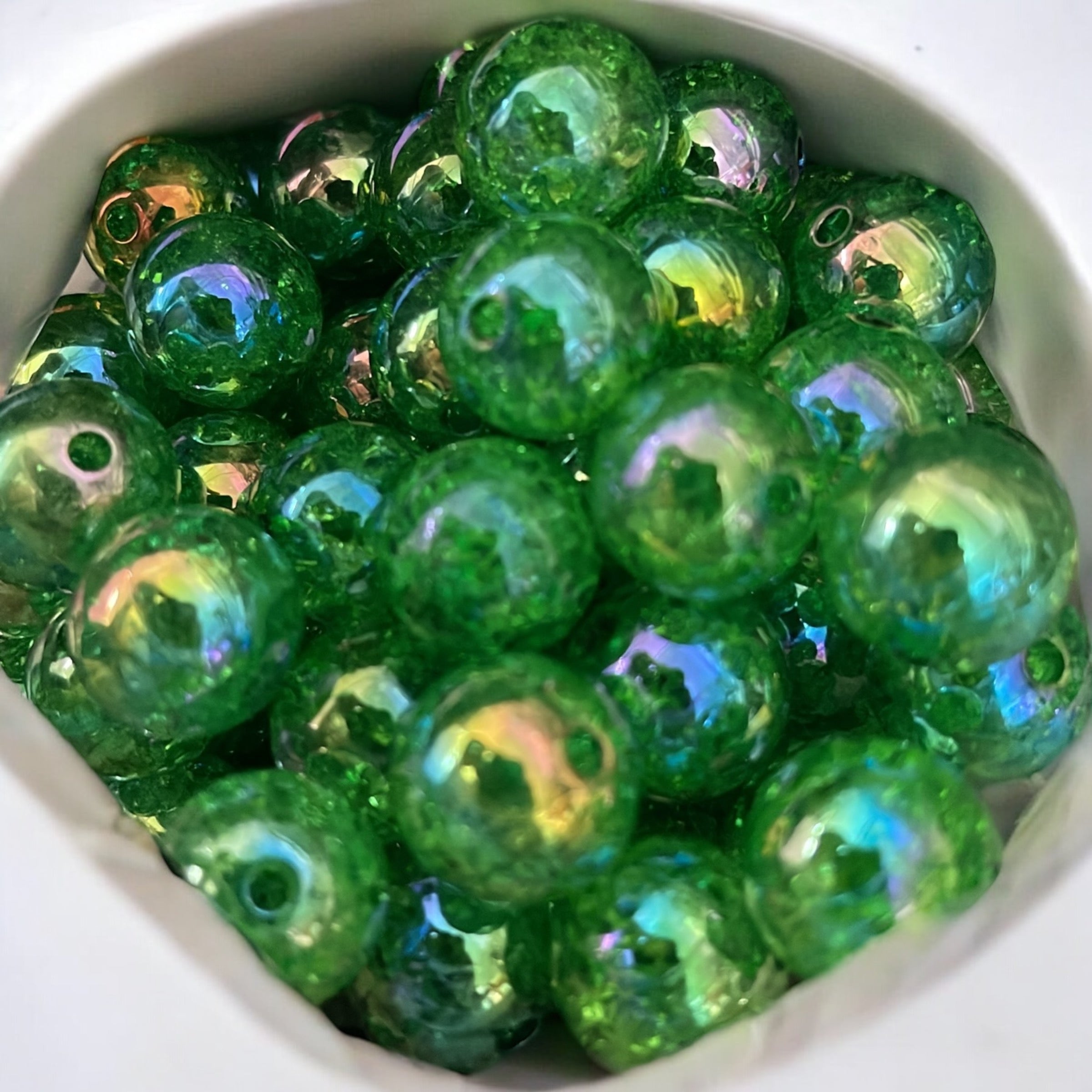 16mm Single Color AB Cracked Glass Beads-M11 Main image